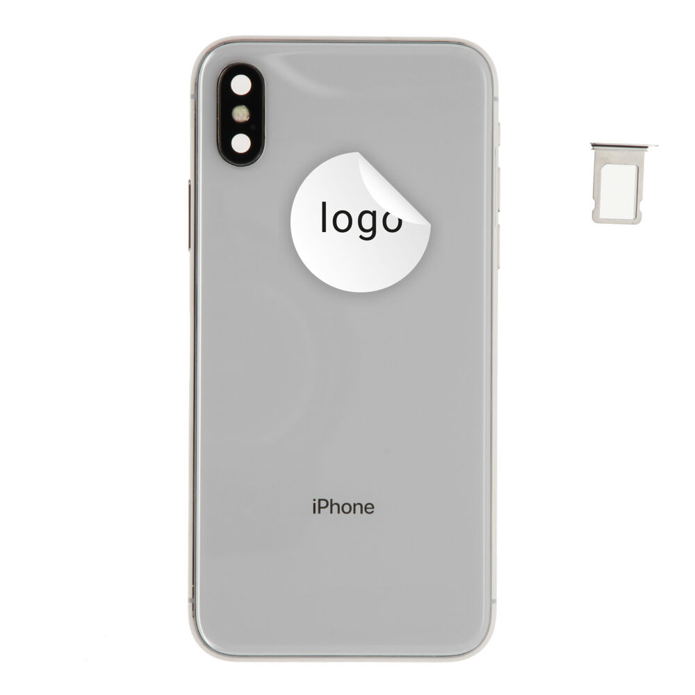 Rear Cover (Pulled C) incl. small parts - Silver, For iPhone X