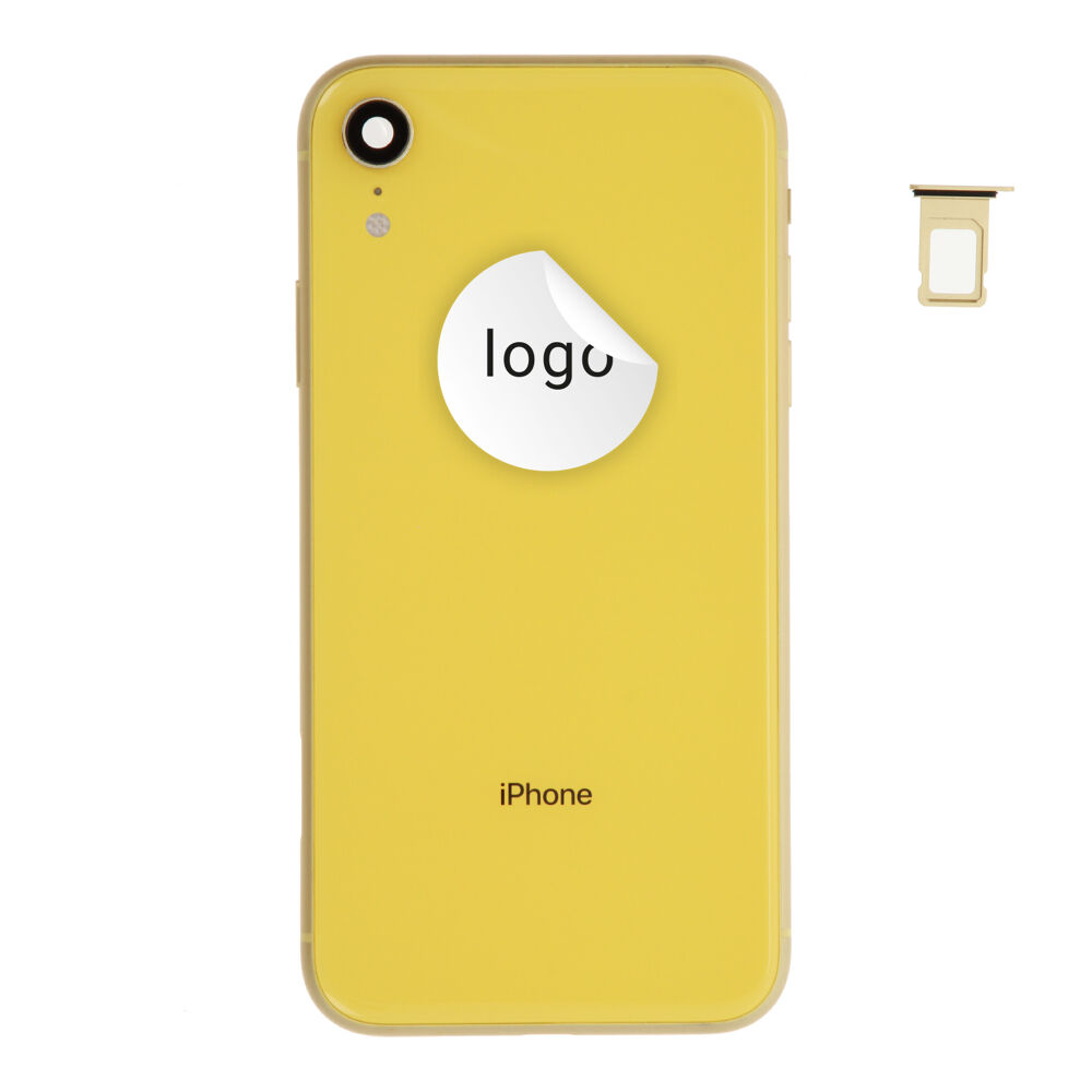 Rear Cover (Pulled B) incl. small parts - Yellow, For iPhone XR