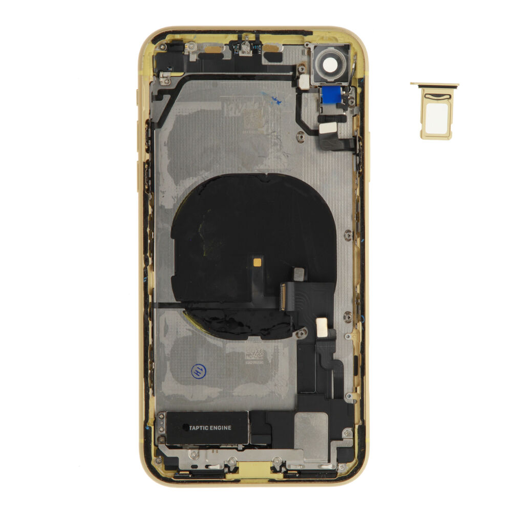 Rear Cover (Pulled B) incl. small parts - Yellow, For iPhone XR