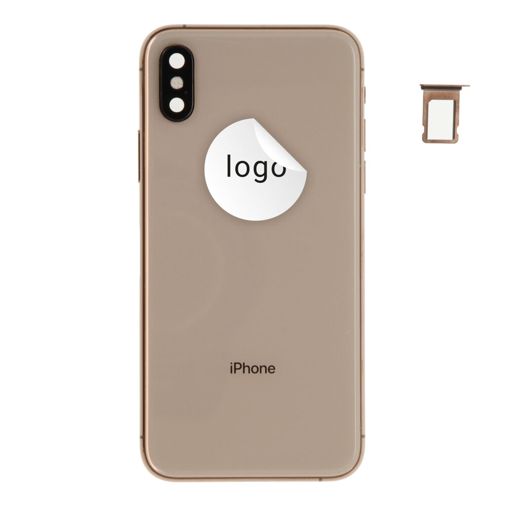 Rear Cover (Pulled A) incl. small parts - Gold, For iPhone XS