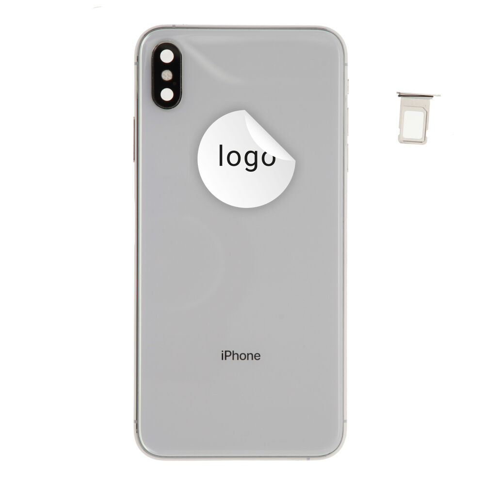 Rear Cover (Pulled C) incl. small parts - Silver, For iPhone XS Max