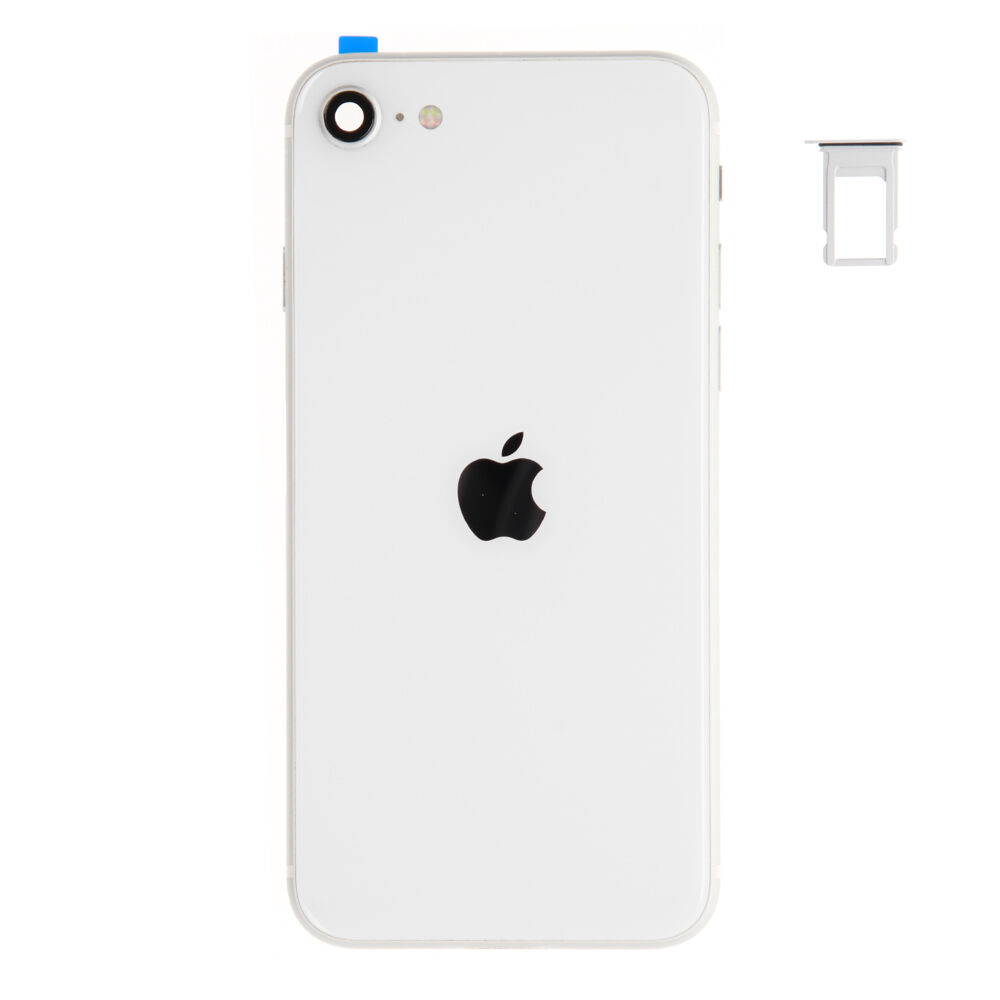 Rear Cover (Pulled A) incl. small parts - White, For iPhone SE (2020)