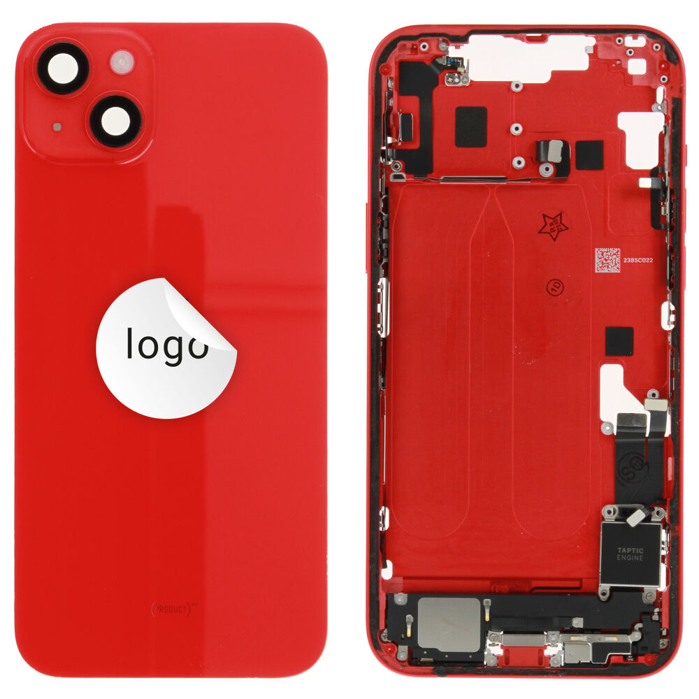 Rear Cover (Pulled C) incl. small parts - Red, For iPhone 14 Plus