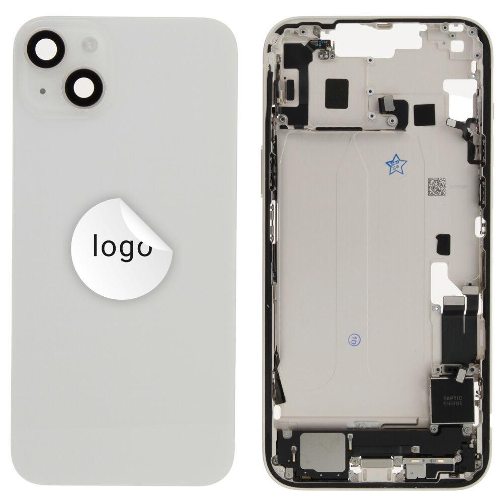 Rear Cover (Pulled A) incl. small parts - White, For iPhone 14 Plus