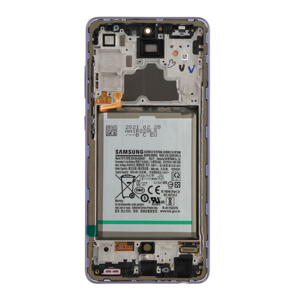 Módulo Pantalla Display incl. battery (Original) - Awesome Violet, Samsung Galaxy A72 4G; SM-A725F Original Service Pack GH82-25541C