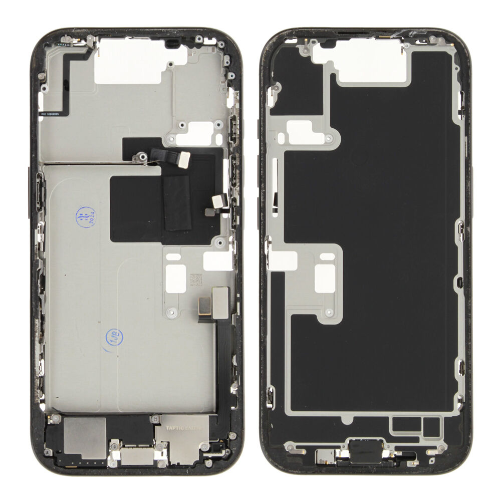 Rear Cover (Pulled C) incl. small parts - Black, For iPhone 16 Pro