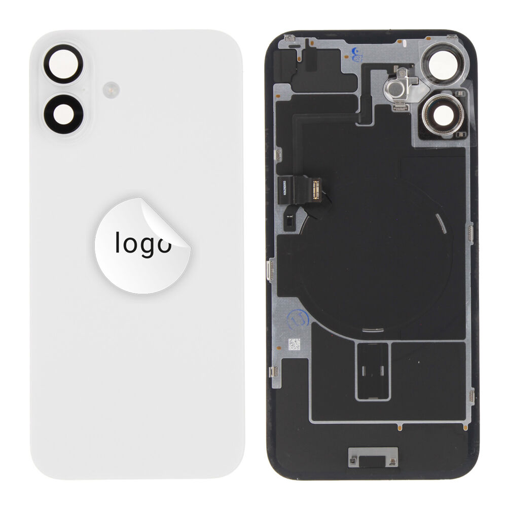 Rear Cover (Pulled A) incl. small parts - White, For iPhone 16 Plus