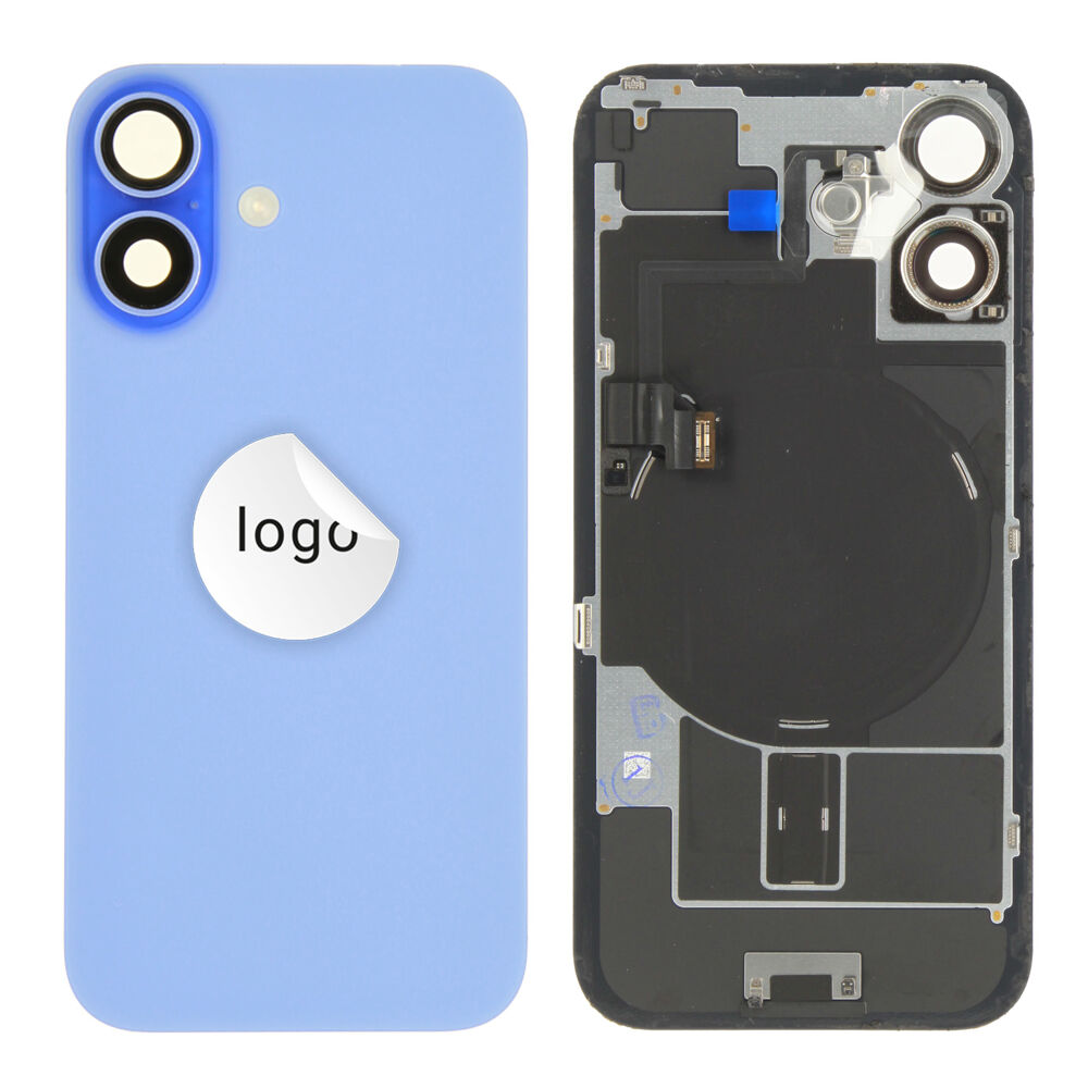 Rear Cover (Pulled B) incl. small parts - Blue, For iPhone 16
