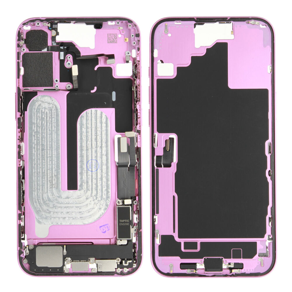 Rear Cover (Pulled A) incl. small parts - Pink, For iPhone 16 Plus