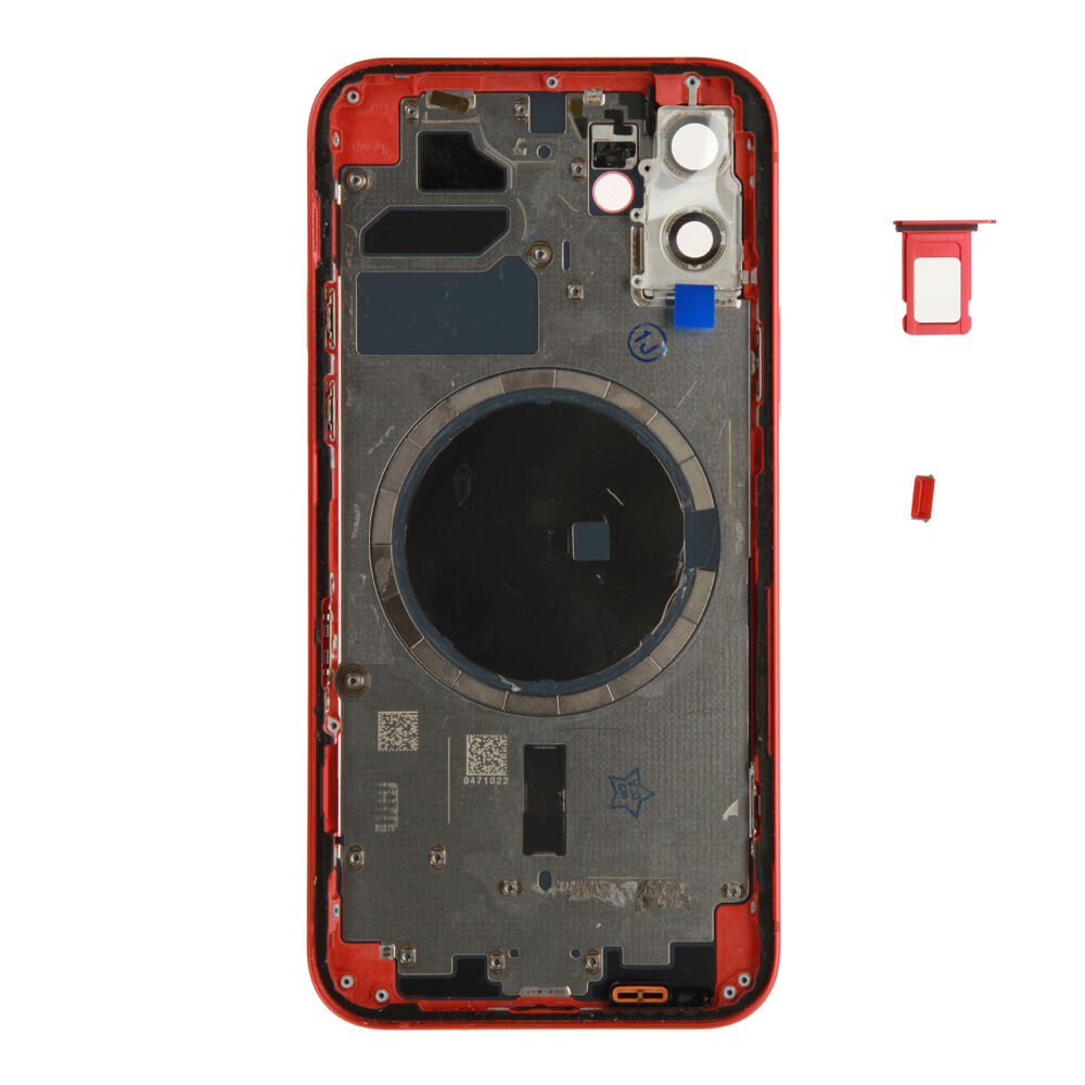 Rear Cover (Pulled A) excl. small parts - Red, For iPhone 12
