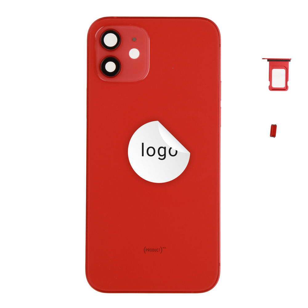 Rear Cover (Pulled A) excl. small parts - Red, For iPhone 12