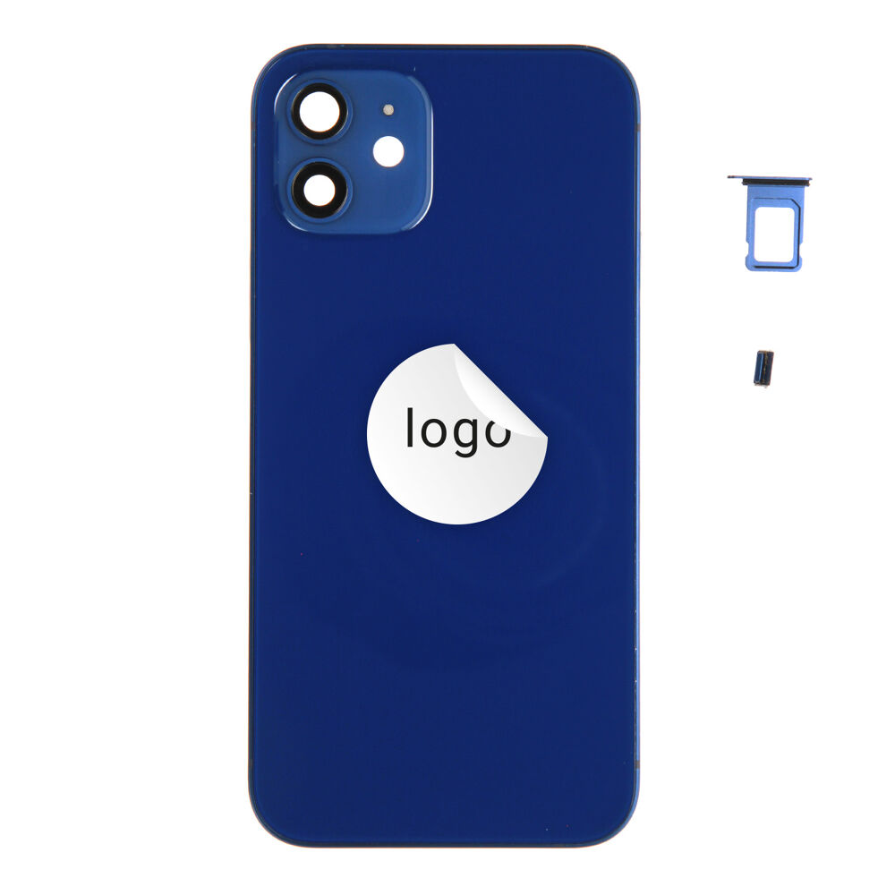 Rear Cover (Pulled A) excl. small parts - Blue, For iPhone 12