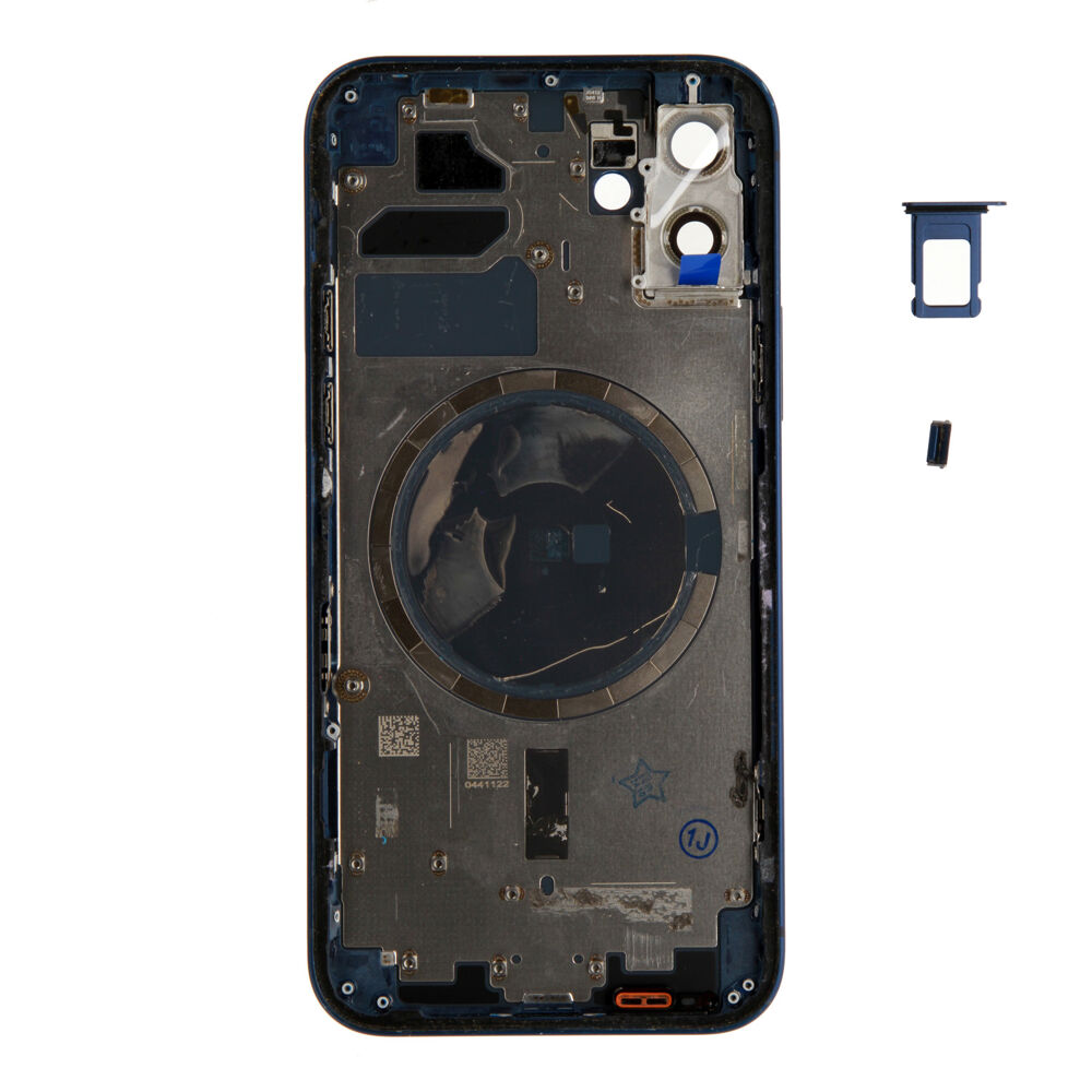 Rear Cover (Pulled A) excl. small parts - Blue, For iPhone 12