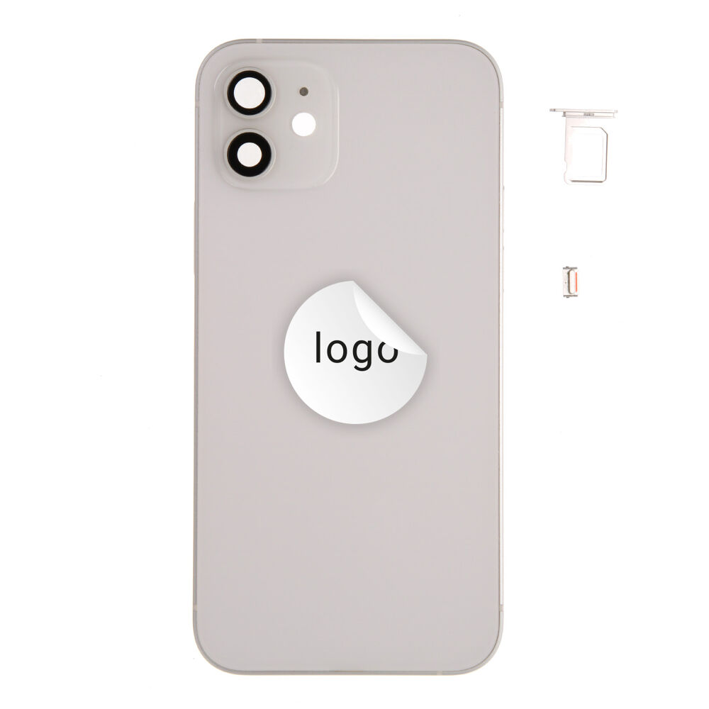 Rear Cover (Pulled A) excl. small parts - White, For iPhone 12