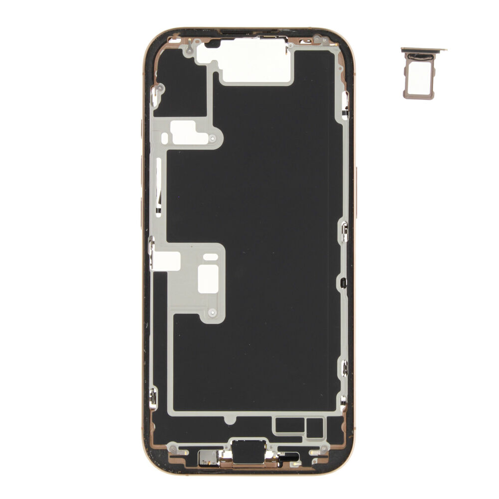 Middle Frame (Pulled A) incl. small parts - Desert Titanium, For iPhone 16 Pro