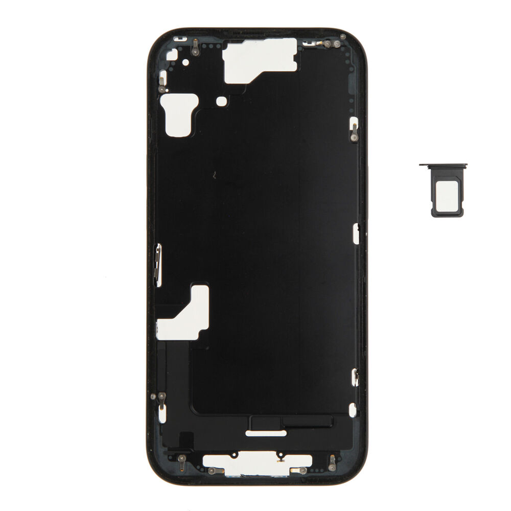 Middle Frame (Pulled A) excl. small parts - Black, For iPhone 15