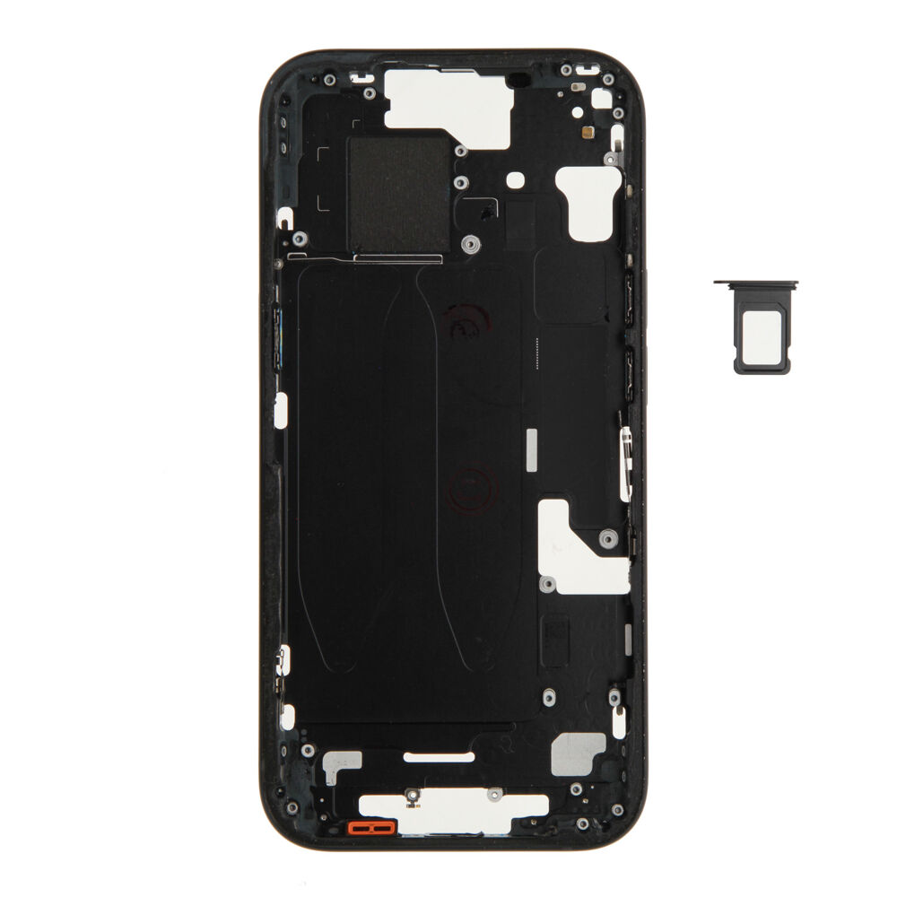 Middle Frame (Pulled A) excl. small parts - Black, For iPhone 15