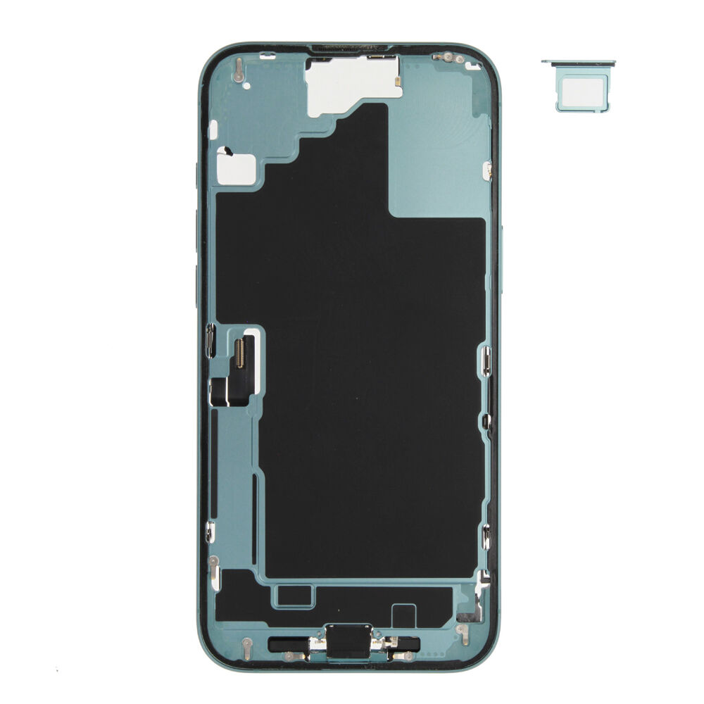 Middle Frame (Pulled B) incl. small parts - Green, For iPhone 16 Plus