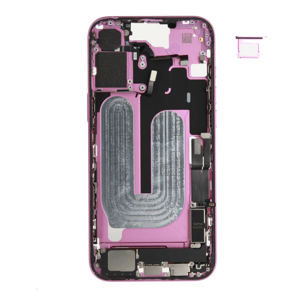Middle Frame (Pulled C) incl. small parts - Pink, For iPhone 16 Plus