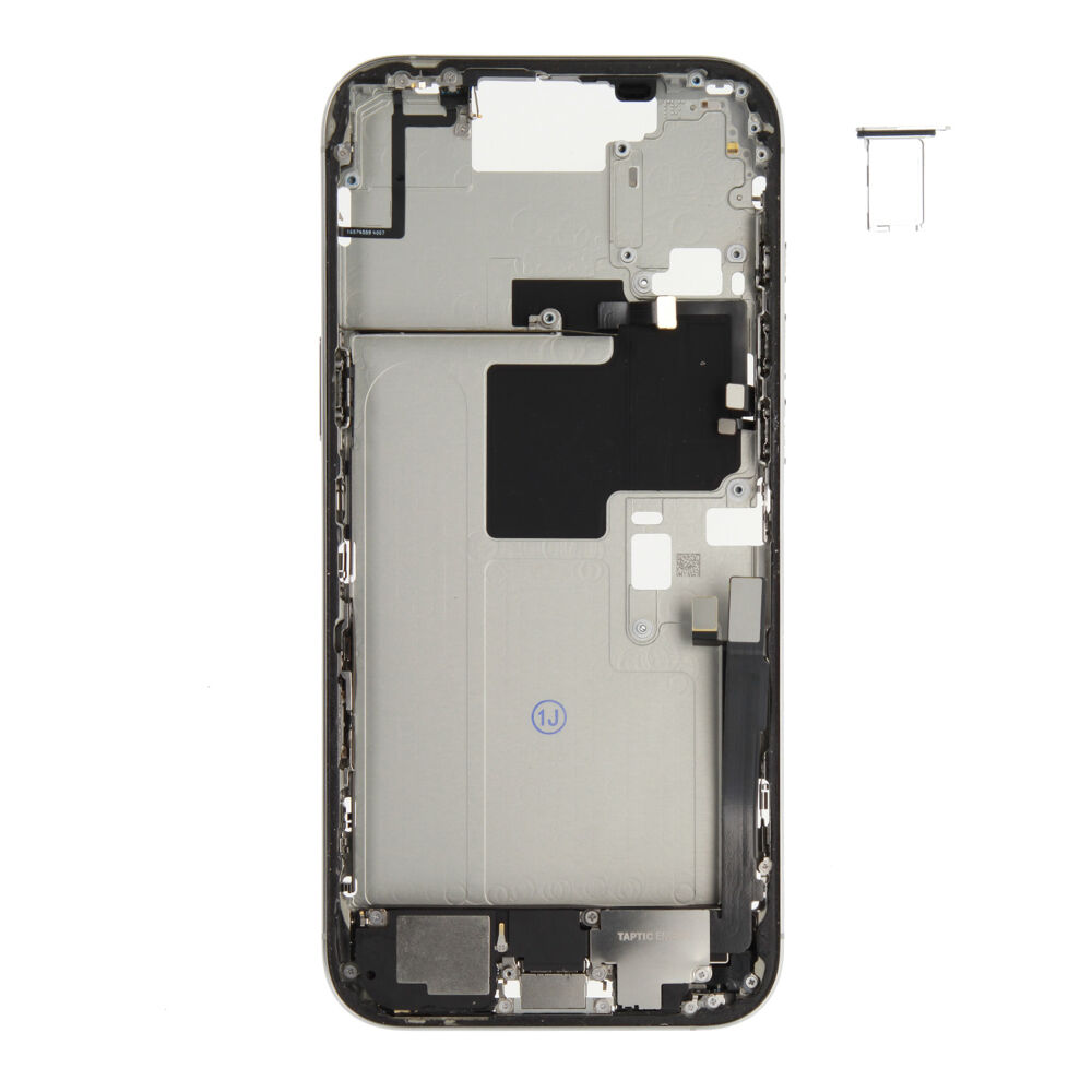 Middle Frame (Pulled C) incl. small parts - White, For iPhone 16 Pro Max