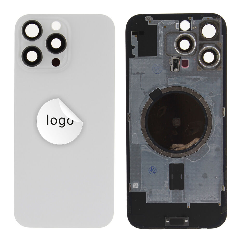 Rear Cover (Pulled A) excl. small parts - White, For iPhone 16 Pro Max