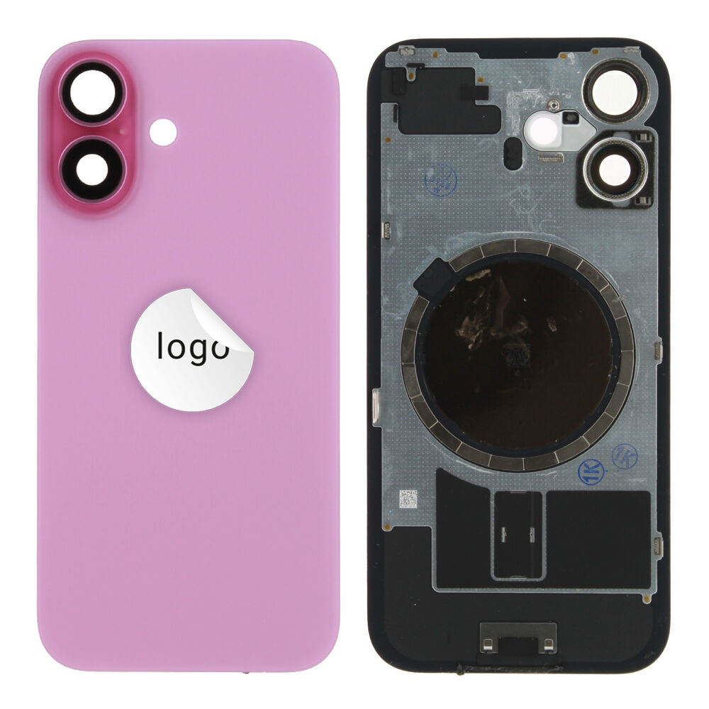 Rear Cover (Pulled A) excl. small parts - Pink, For iPhone 16