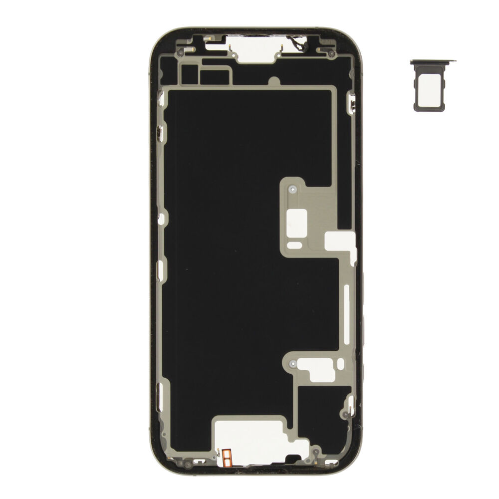 Middle Frame (Pulled A) excl. small parts - Grey, For iPhone 16 Pro