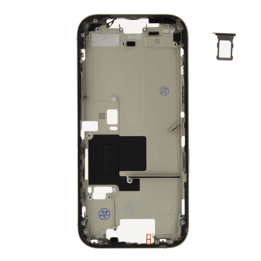 Middle Frame (Pulled A) excl. small parts - Grey, For iPhone 16 Pro