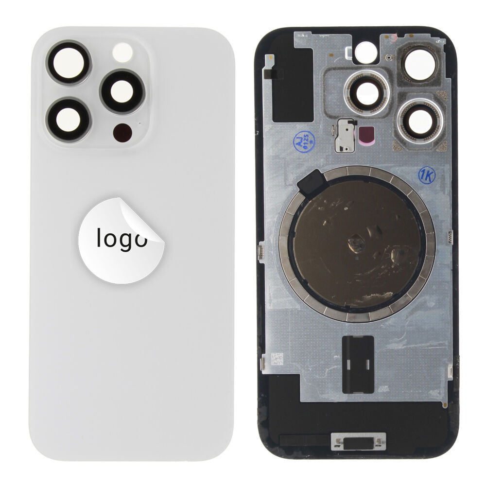 Rear Cover (Pulled A) excl. small parts - White, For iPhone 16 Pro