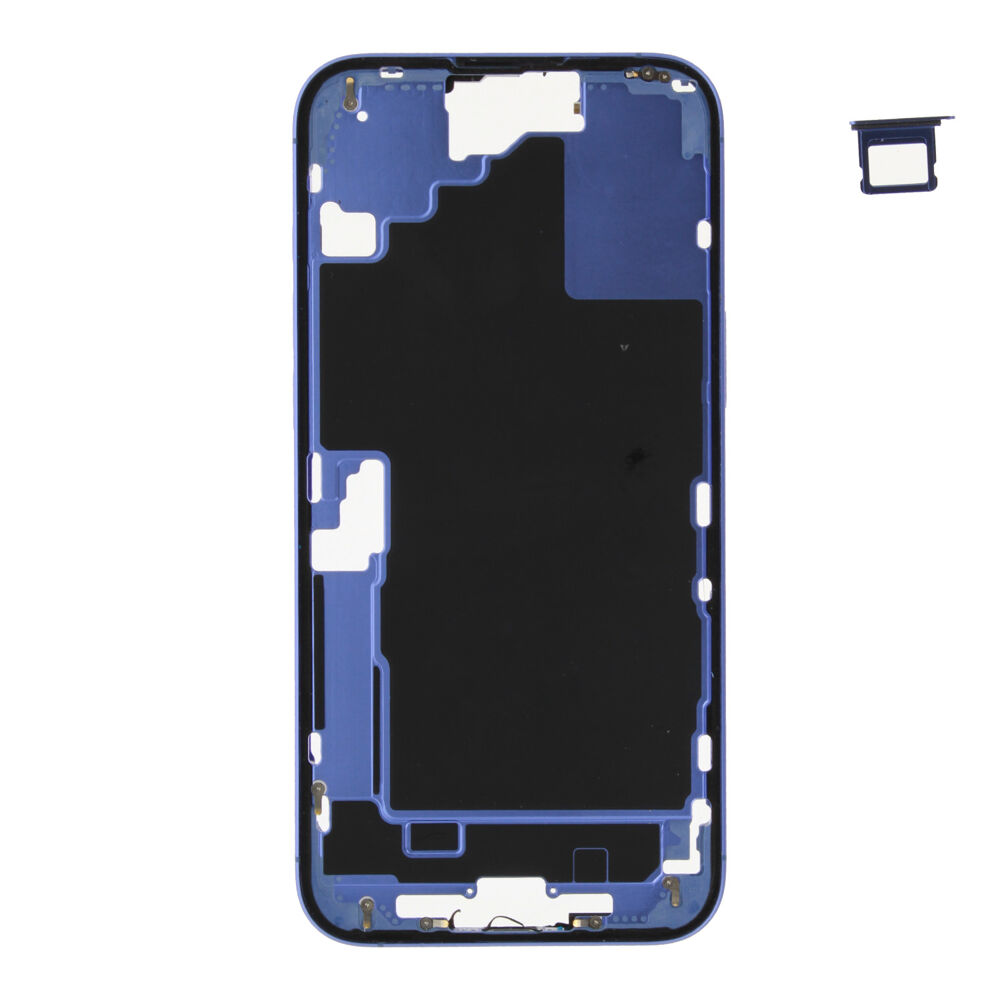 Middle Frame (Pulled A) excl. small parts - Blue, For iPhone 16 Plus