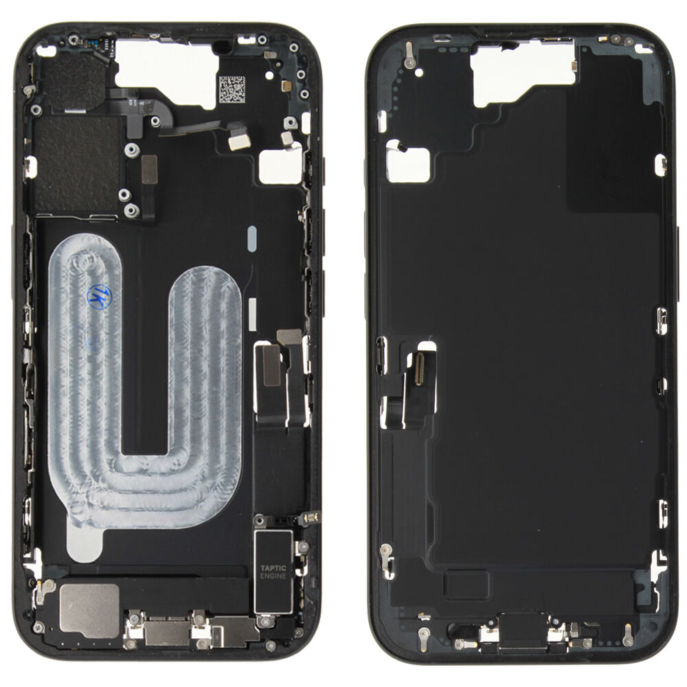 Rear Cover (Pulled A) incl. small parts - Black, For iPhone 16