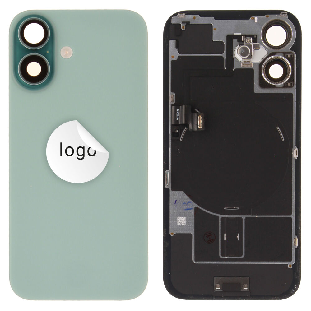 Rear Cover (Pulled A) incl. small parts - Green, For iPhone 16