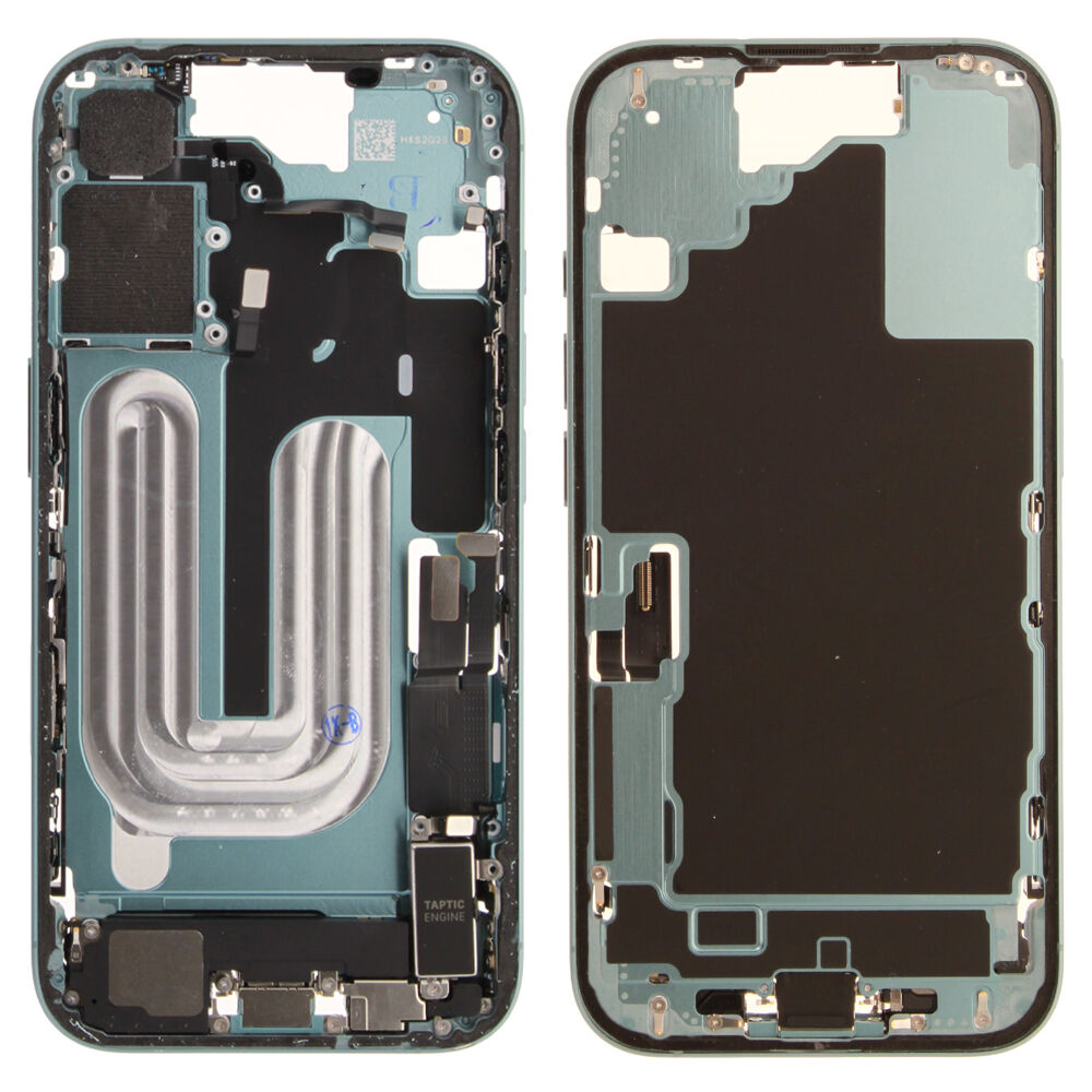 Rear Cover (Pulled B) incl. small parts - Green, For iPhone 16
