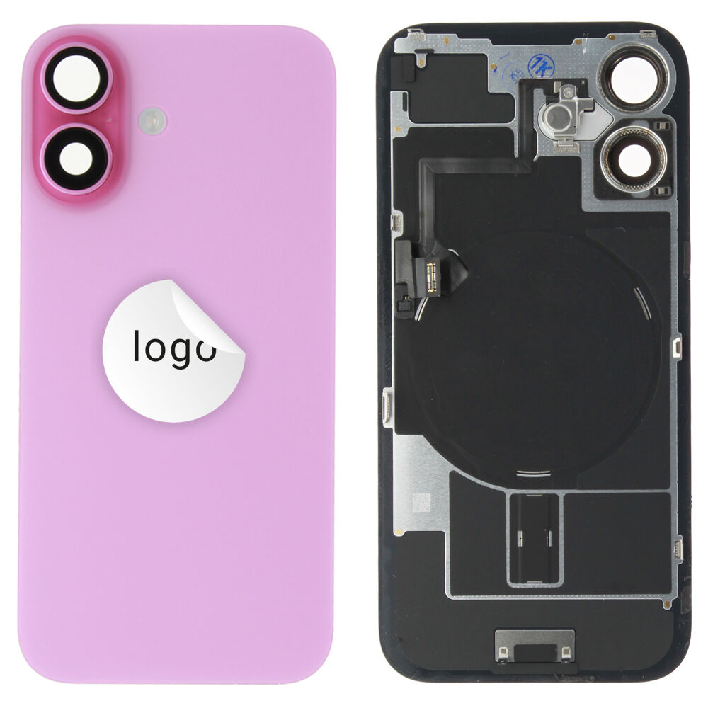 Rear Cover (Pulled B) incl. small parts - Pink, For iPhone 16