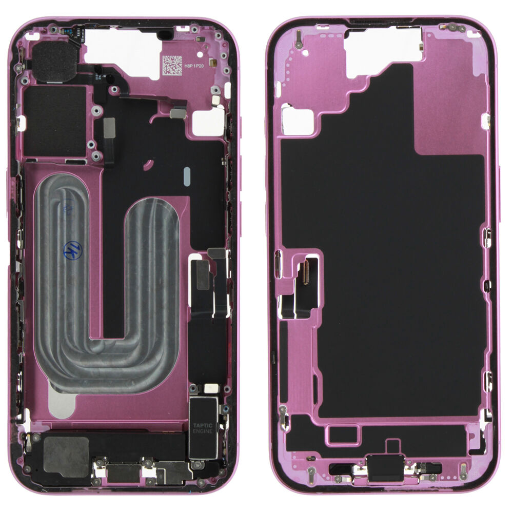 Rear Cover (Pulled C) incl. small parts - Pink, For iPhone 16