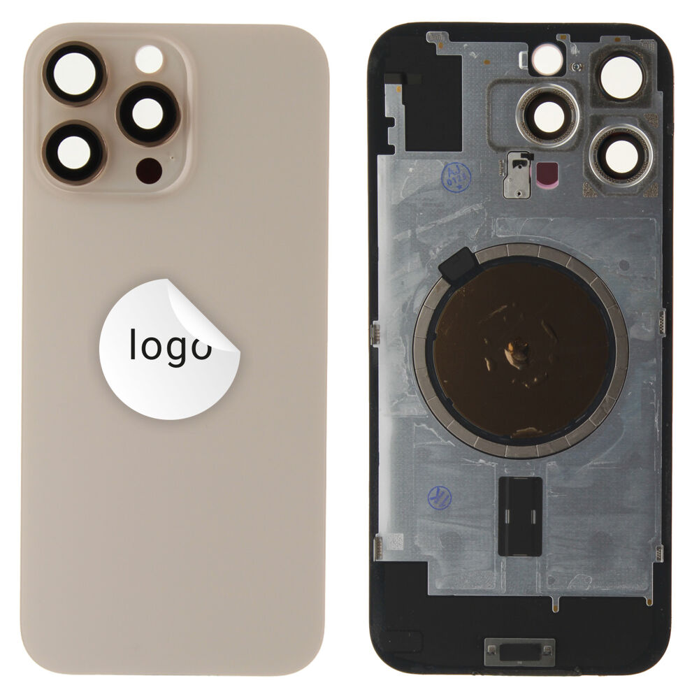 Rear Cover (Pulled A) excl. small parts - Desert Titanium, For iPhone 16 Pro Max