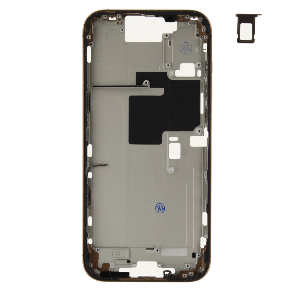 Middle Frame (Pulled A) excl. small parts - Desert Titanium, For iPhone 16 Pro Max