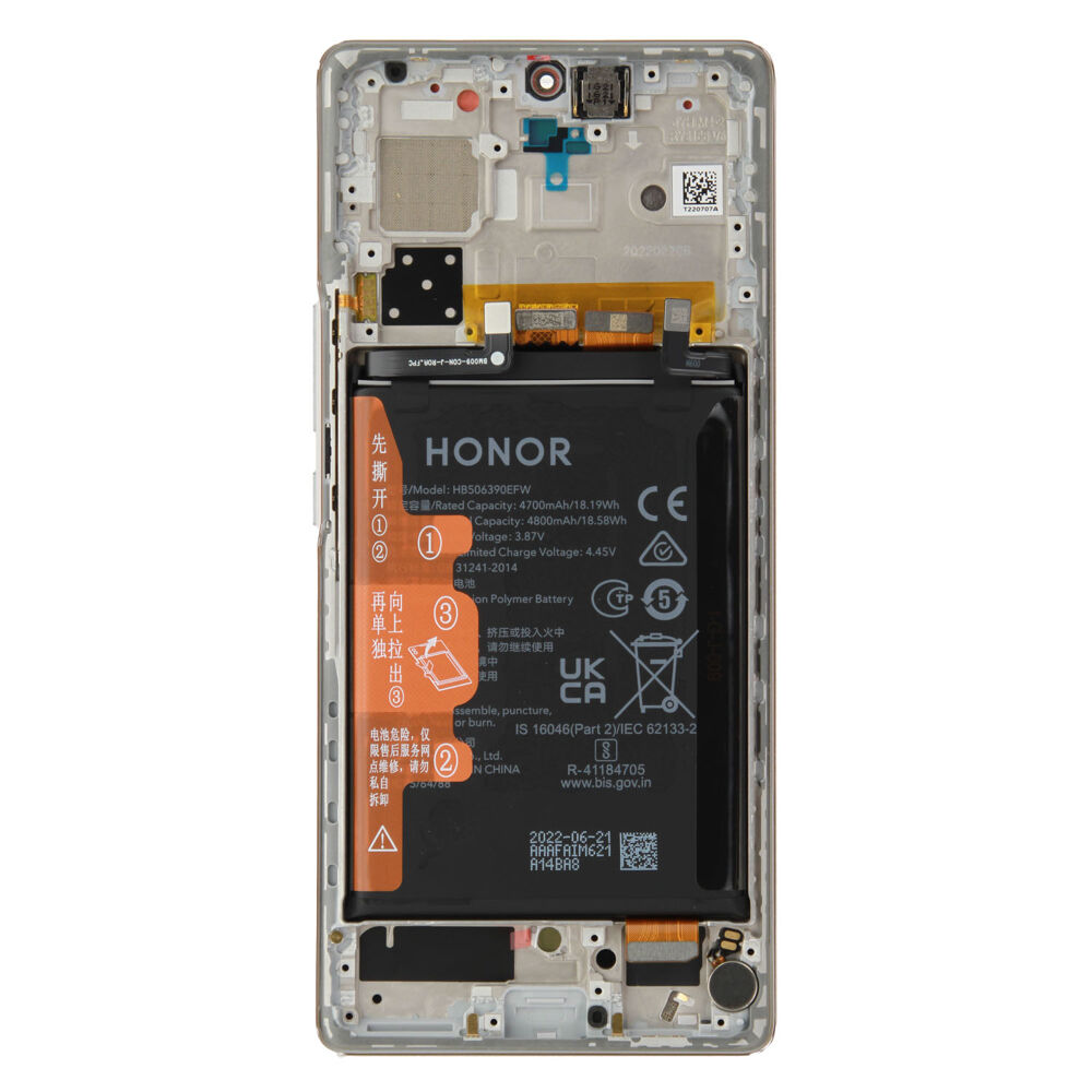 Módulo Pantalla Display incl. frame (Original) - Silver, Honor 70 Original Service Pack