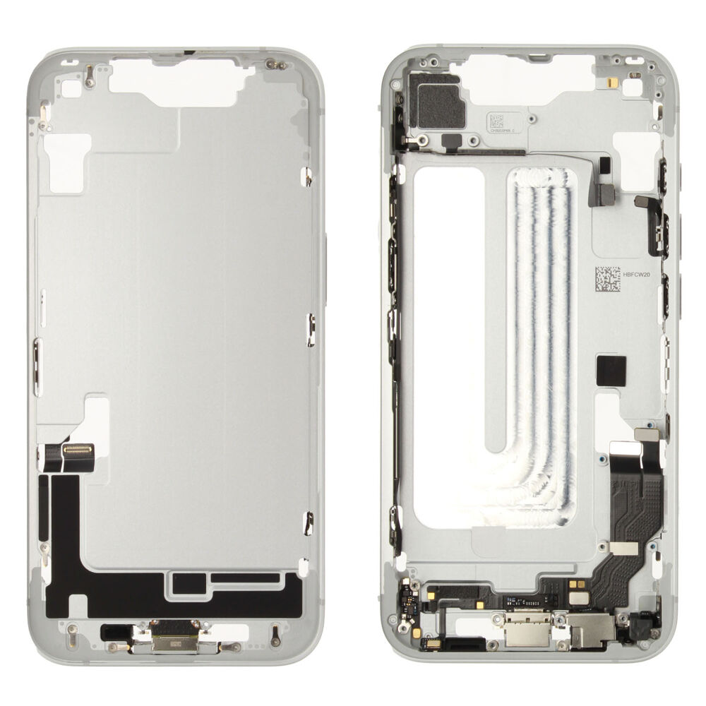 Middle frame incl. battery (Original) - White, Apple iPhone 16e