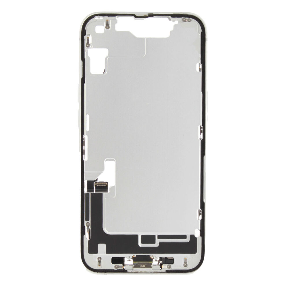 Middle Frame (Pulled C) incl. small parts - White, For iPhone 16e