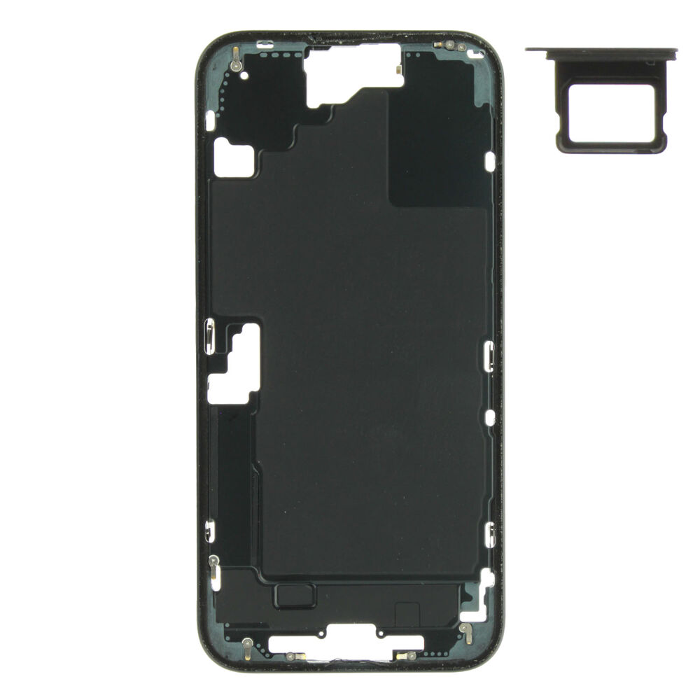 Middle Frame (Pulled A) excl. small parts - Black, For iPhone 16 Plus