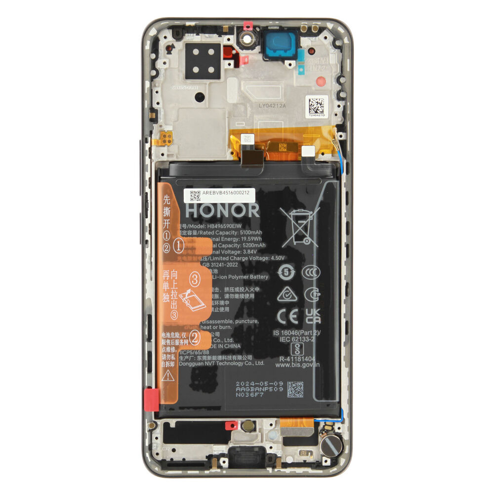 Módulo Pantalla Display incl. frame (Original) - Black, Honor 200 Original Service Pack