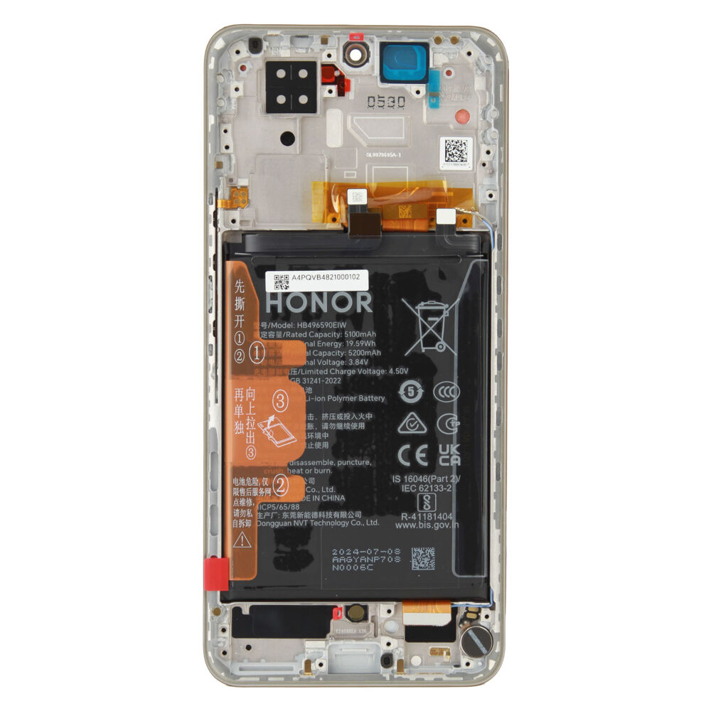 Módulo Pantalla Display incl. frame (Original) - White, Honor 200 Original Service Pack