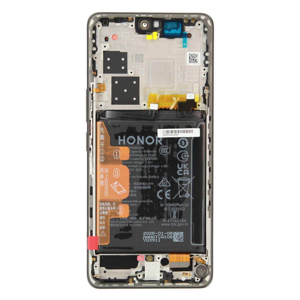 Módulo Pantalla Display incl. frame (Original) - Black, Honor 200 Pro Original Service Pack