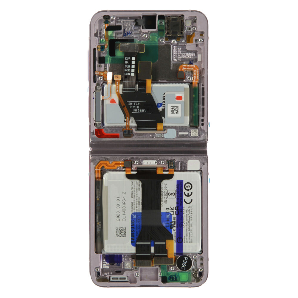 Módulo Pantalla Display OLED incl. Battery (Original) - Lavender, Samsung Galaxy Z Flip5; SM-F731N Original Service Pack GH82-34972C