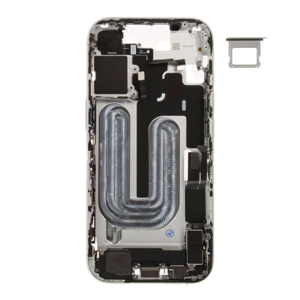 Middle Frame (Pulled A) incl. small parts - White, For iPhone 17