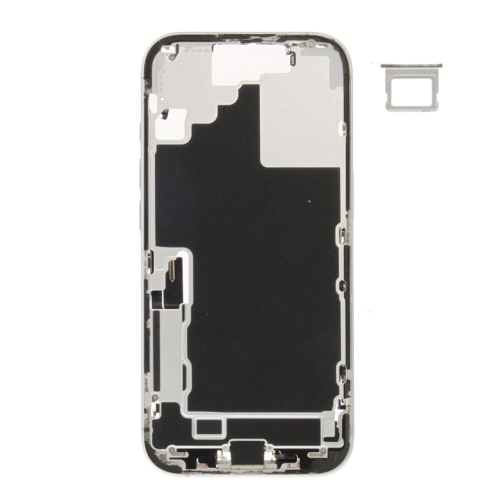 Middle Frame (Pulled A) incl. small parts - White, For iPhone 17
