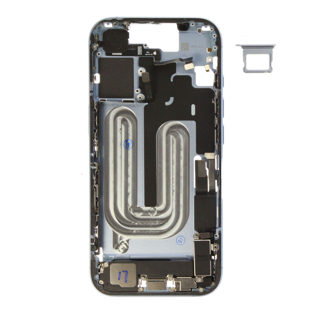 Middle Frame (Pulled B) incl. small parts - Blue, For iPhone 17