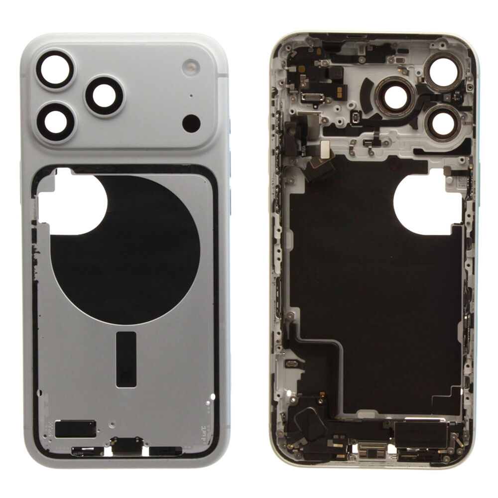 Middle Frame (Pulled C) incl. small parts - Silver, For iPhone 17 Pro Max