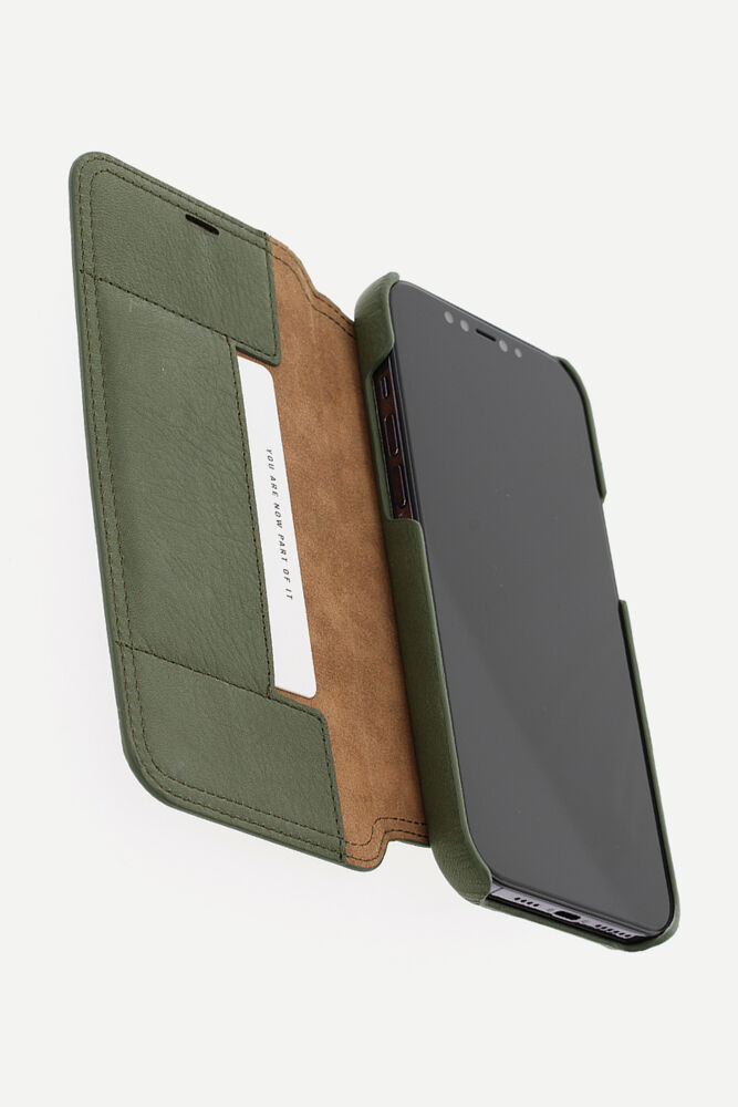 Book Case - Olive Green, for iPhone 12 Pro Max